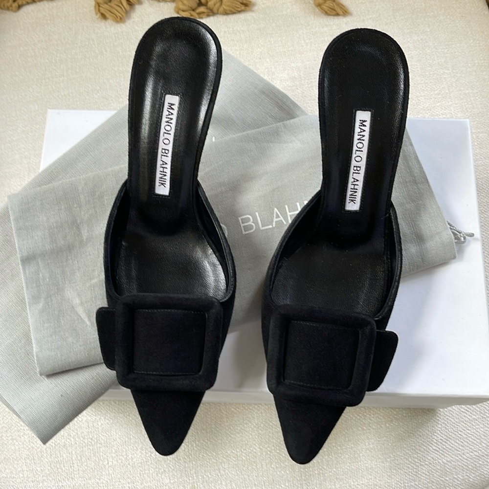 Manolo Blahnik Maysale mule suede excellent condition size 6.5
